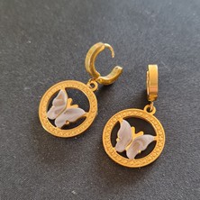 Gold Sallantılı Şık Kelebek Küpe