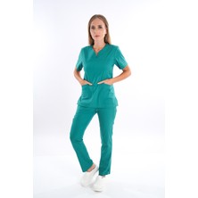 Nur Medikal Giyim Business Model Soft Likra Ameliyathane Yeşili  Doktor Hemşire Hastane Scrubs Üniforma Takımı
