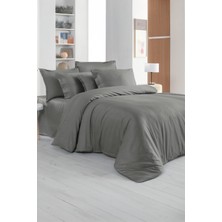 Sarev Monochrome Gray  Pamuk Saten King Size Nevresim Takımı