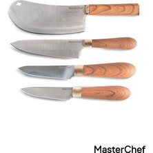 Master Chef Masterchef Çantalı 8 Köşe Börekli Şef Delight Bıçak Seti - 4'lü, 3mm Çelik