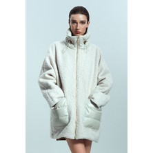 Derimod Boston Kadın Bej Teddy Deri Kaban 24WGP5271FF