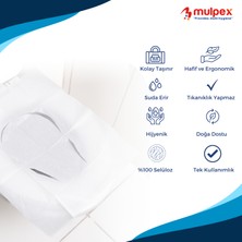 Mulpex Tek Kullanımlık Suda Çözünür Klozet Kapak Örtüsü - 10 Lu Paket | Hijyenik ve Pratik Seyahat Aksesuarı