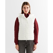 Gant Kadın Krem Regular Fit Kapüşonlu Kapitone Yelek 47124301T.113