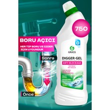 Grass Dıgger-Gel Lavabo Açıcı - Kanalizasyon Boruları Için Alkali Temizleyici Jel (750 Ml)