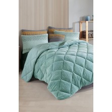 Çeyiz Diyarı Olis Welsoft 6 Parça Comforter Yorgan Seti Yeşil