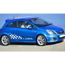 Opel Corsa Yan Kapı Kare Desenli Sticker Etiket Modeli