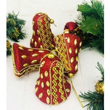 Tekno Trust - 4 Adet Luxury Seri Cici Ağaç Süsü Kırmızı Çan 179051