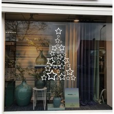 Tekno Trust Yıldızlar ile Oluşturulmuş Yılbaşı Ağacı Süslemesi 76X115 cm - Beyaz