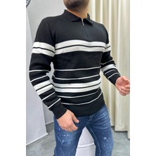 Bafatex Polo Yaka Fermuarlı Triko Kazak