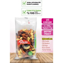 Paşa Kuruyemiş Çiğ Karışık Naturel Kuruyemiş 250 gr x 4 Adet (1 kg Toplam)