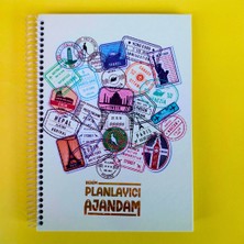 Zamansız Haftalık Ajandam Manifest Defteri 17X24CM 100 Yaprak Planlayıcı Defter Pul Desen