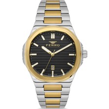 Ferro Gumus ve Sarı Celik Kordon Erkek Kol Saati F11514AWT-D2 F11514AWT-D2