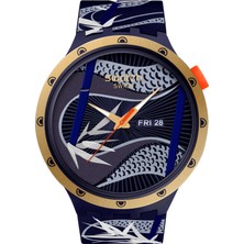 Swatch SB05Z700 Swatch Blue And Golden Lithe Dancer Erkek Kol Saati SB05Z700