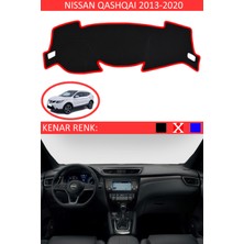 Nissan Qashqai 2013-2020 Için Uygun Torpido Koruma Halısı Siyah Kenar Renk Kırmızı