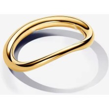 Hector Co Jewellery 925 Ayar Gold Renk Doğal Şekilli Şerit Yüzük