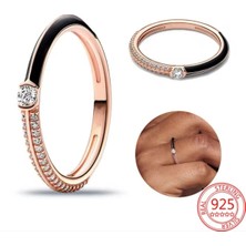 Hector Co Jewellery Me Pavé & Siyah Iki Renkli Yüzük