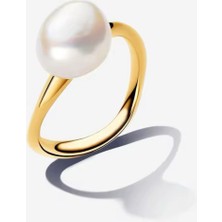 Hector Co Jewellery 925 Ayar Gold Renk Barok Işlenmiş Tatlı Su Kültür Incisi Yüzük