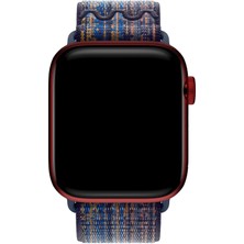 Lopard Apple Watch 10 46MM Hasır Kordon Strap Kayış 2025 Renkleriyle Yeşil-Mavi-Siyah-Pembe Krd-91