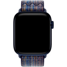 Lopard Apple Watch 10 46MM Hasır Kordon Strap Kayış 2025 Renkleriyle Yeşil-Mavi-Siyah-Pembe Krd-91