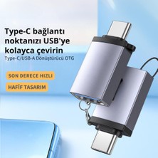 Polham Jazos Type-C To USB 3.1 Otg Dönüştürücü Adaptör, 10 Gbps Veri Aktarım, Mini USB Çevirici