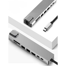 Soylu Elektronik 8 In 1 Ethernet Sd USB Type C Hub Hdmı Girişli Macbook Pro/air Dönüştürücü Çevirici Çoklayıcı