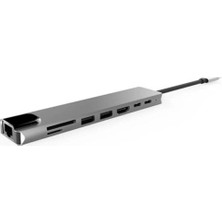 Soylu Elektronik 8 In 1 Ethernet Sd USB Type C Hub Hdmı Girişli Macbook Pro/air Dönüştürücü Çevirici Çoklayıcı