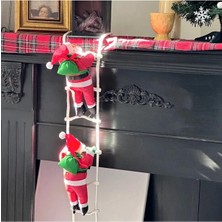 Tekno Trust 87 cm 2li Merdivene Tırmanan Noel Baba Yılbaşı Süsü Vitrin Noel Süsleri Yılbaşı Çam Ağacı Süsleri