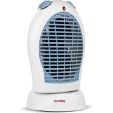 Sunday Fanlı Isıtıcı Oval Kutu Fan Mavi