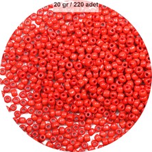 Just Cheap Store Koyu Turuncu Renk 4 mm Yaklaşık 220 Adet/20 Gram Cam Boncuk Oya Yazma Bileklik ve Kolye