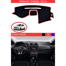 Renault Symbol 2012+ Için Uygun Torpido Koruma Halısı Siyah Kenar Renk Kırmızı