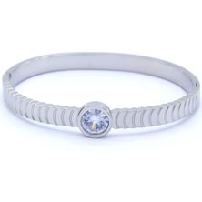 Bz 316L Çelik Zirkon Taşlı Kadın Spor Kelepçe BLZ-426