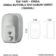 Xinda Igk Yapı –Manuel Butonlu Sıvı Sabun Verici 1800ML (ZYQ180)