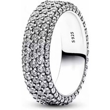 Hector Co Jewellery Zamansız Pavé Üç Sıralı Yüzük