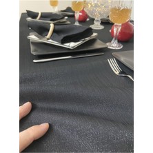Zeren Home Polyester Keten Simli Oval Masa Örtüsü