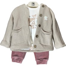 Bibaby Organik Yeni Sezon 06-09 Ay Geyik Desenli 3'lü Set