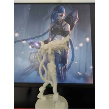 Arcane Jinx Figürü - League Of Legends - Beyaz - Boyamaya Uygun - 20 cm