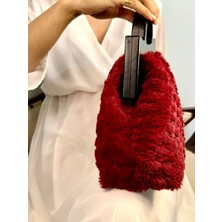 Jophiel Cassiel - Ahşap Burslu Kumaş Portföy Çanta, Clutch, El Çantası, Kadın Çanta, Çanta
