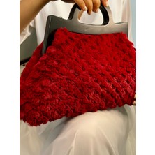 Jophiel Cassiel - Ahşap Burslu Kumaş Portföy Çanta, Clutch, El Çantası, Kadın Çanta, Çanta