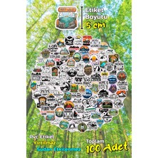 Sb Store Camping Outdoor Adventure Sticker Seti-4 (5CM-100 Adet)