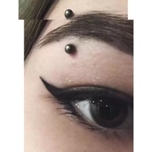 Market66 10 mm Eğik Kavisli Siyah Kaş Piercing Toplu Piercing Çelik Dudak Kıkırdak Helix Tragus Küpe