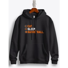 MGAX Eat Sleep Basketball Baskılı Kapüşonlu Sweatshirt