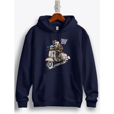 MGAX Scooter Boy Skull Baskılı Kapüşonlu Sweatshirt