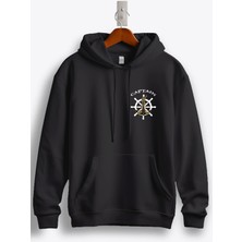 MGAX Denizci Captain Arma Baskılı Kapüşonlu Sweatshirt