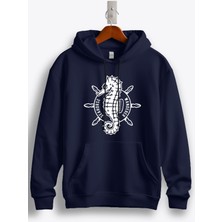 Deniz Atı (Sea Horse) Baskılı Kapüşonlu Sweatshirt