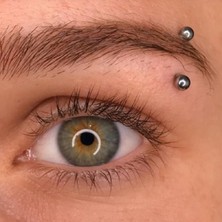 Market66 12 mm Eğik Gri Kaş Piercing Çift Toplu Piercing Çelik Dudak Kıkırdak Helix Tragus Küpe