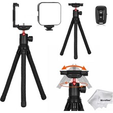 Kingjoy KT-660 Aynasız Fotograf Makinesi ve Telefon Uyumlu Ahtapot Esnek Tripod + Mini 49 LED Işık