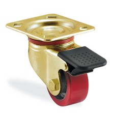 Kama K4102DOR055F04 Ağır Tip Döner Maşalı Teker, Döküm Üstü Poliüretan Kaplı Teker, Frenli Teker, 55 mm Çap