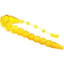 Murty99 Sistemli Hareli Parçacıklı Sarı Toz Kehribar Balık Tesbih