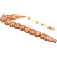 Murty99 Sistemli Hareli Parçacıklı Altın Rengi Toz Kehribar Balık Tesbih