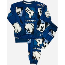 Arya Nisa Kids Erkek Çocuk 2 Iplikli Pamuklu Likralı Mickey Mouse Karakterli  Lacivert Uzun Kollu Eşofman Takım